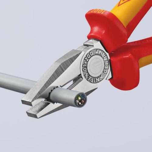 Knipex Combination Pliers Multi-component Grips VDE Chrome-plated 200mm 03 06 200